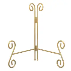 Gold Plate Stand, 6 Inch Decorative Plate Holder for Displaying Platters, Heavy-Duty Metal Easel Stand for Picture, Photo Frame, Plates, Books and Round Objects