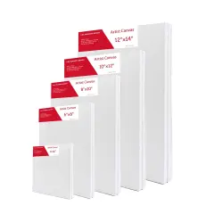 10 Pcs Stretched Canvases with Multi Size Pack, 4x6, 6x8, 8x10, 10x12, 12x14, for Painting, Acrylic Pouring, Oil Paint & Watercolor Art Media