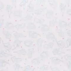 Mook Fabrics Elephant Flower Printed PUL-Terry Fabric [60 in. Wide] Blue - By The Yard