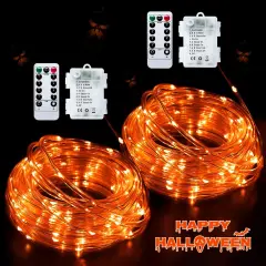 Each 33 ft 100 LED Orange String Lights Halloween Lights