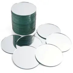 50-Pack of Small Round Mirrors for Crafts, 3-Inch Glass Tile Circles for Wall and Table Decor, Mosaics, DIY Home Projects, Decorations, Arts and Crafts Supplies
