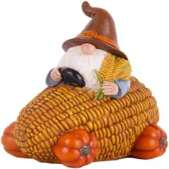 Fall Gnome Pumpkin Resin Statue