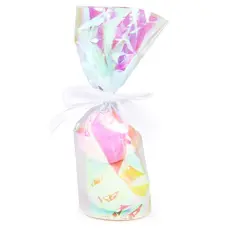 Iridescent Round Bottom Gusset Bags w/ Paper Base 2 3/4" x 10" 50 pack RPBGH2