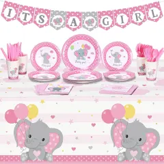 171 Pcs Elephant Theme Baby Shower Decorations