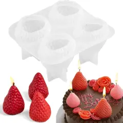 3D Strawberry Silicone Mold Scented Candle Molds for Candle Making