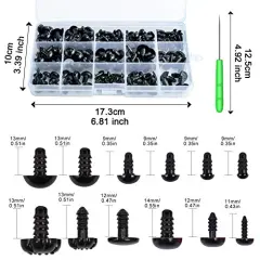 462Pcs Safety Eyes and Noses, Black Plastic Stuffed Crochet Eyes with Washers for Crafts