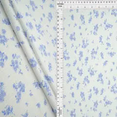 4&times;2 Yummy Rib Ditsy Print Knit 87% Polyester, 13% Spandex, 58/59&Prime; Width Soft Stretch Fabric BLUE