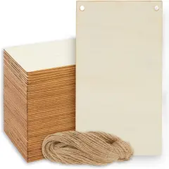 50 Pack Unfinished Wood Plaque Blanks