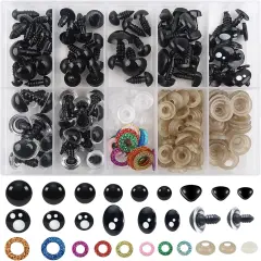 84pcs Safety Eyes and Noses with Washers - 6mm to 14mm