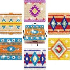 6 Pcs Diamond Painting Coasters with Holder