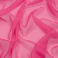 1 Yard Carmine Rose Silk Chiffon Lightweight Sheer Fabric for Dress Scarves, 44 Inches Width
