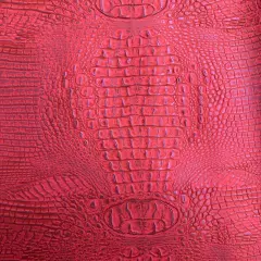 1 Yard Two Tone Gator Faux Leather Vinyl Fabric Upholstery Handbags Durable 56" Width Hot Pink | Lavender