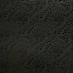 1 Yard Traditional Polynesian Water Lily Foil Fabric Tattoo Print Polyester 60 Inch Wide Black/Black