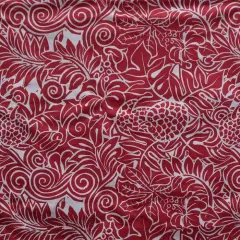 1 Yard Pacific Pattern Polyester Fabric, 60 Inches Width, Vibrant All Over Design Textile Red