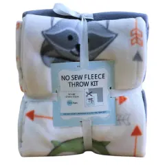 Animal Buddies Anti-Pill Premium No-Sew Throw Fleece Fabric Kit (72x60)