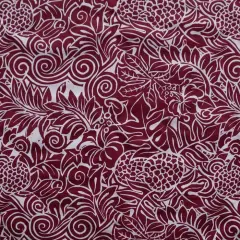 1 Yard Pacific Pattern Polyester Fabric, 60 Inches Width, Vibrant All Over Design Textile Maroon