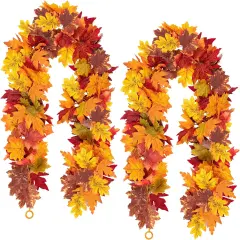 2PCS Thanksgiving Artificial Hanging Fall Leave Vines (11.8FT)