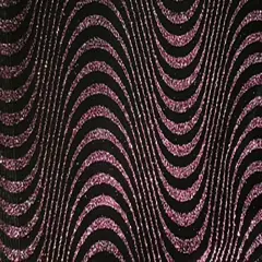 1 Yard Psychedelic Wave Glitter Velvet Fabric for Dancewear Costumes Cosplay Apparel 60 Inches Width Black Fuchsia