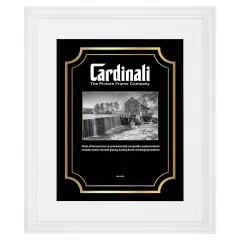 Cardinali Plein Air, White 9x12" Picture Frame with Acrylic Glazing & Cardboard Backing, for Photography or Canvas Frame, 3 Wide Moulding, 1/2 Rabbet Depth, D-Ring Hangers Included
