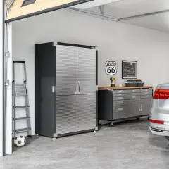 Seville Classics UltraHD Storage Cabinet, 48" W x 24" D x 72" H Graphite