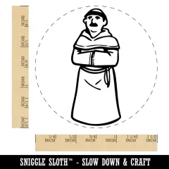 Friar Brother Medieval Monk Church Christian Monestary Self-Inking Rubber Stamp Blue