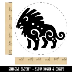 Tribal African Lion Big Cat King Self-Inking Rubber Stamp Crafting Planners Black
