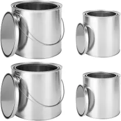 4 Pack Empty Paint Cans with Lids
