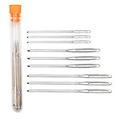Large-Eye Blunt Needles, Stainless Steel Yarn Knitting Needles, Sewing Needles, Crafting Knitting Weaving Stringing Needles,Perfect for Finishing Off Crochet Projects (9 Pieces)