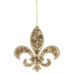 7" Jeweled Glitter Fleur De Lis Ornament