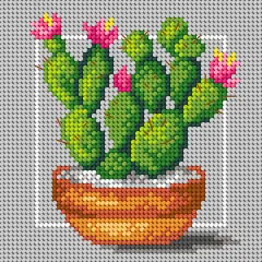 Needlepoint canvas for halfstitch without yarn Cacti 3402D