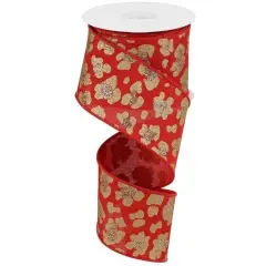 2.5" Leopard Print Ribbon: Red (10 Yards)