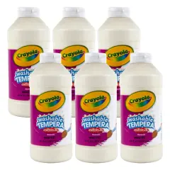 Artista II&reg; Washable Liquid Tempera Paint, White, 16 oz. Bottles, Pack of 6