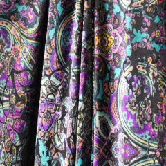 1 Yard Teal and Purple Paisley Fabric Multipurpose
