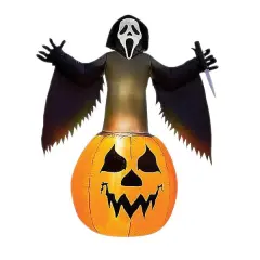 6' Jack o Lantern with Ghost Face Inflatable Decoration