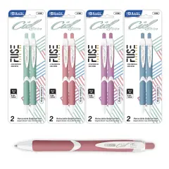 BAZIC Ciel Serena FUSE Tech Ink Retractable Pen w/ Rubberized Barrel (2/Pack)
