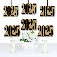 Big Dot of Happiness 2025 Gold Graduation Decorations - DIY Party Essentials - Set of 20
