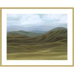 Blue Mountain Strata II by Grace Popp Wood Framed Wall Art Print