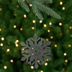Northlight Hanging Snowflake Christmas Ornament - 4.75" - Gray