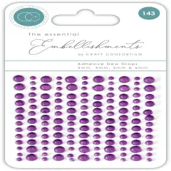Craft Consortium Essential Adhesive Dew Drops 143/Pkg-Purple