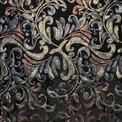 Arabella Stretch Velvet Sequin Fabric Black