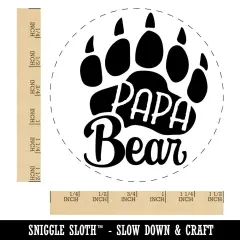 Papa Bear Father's Day Paw Family Self-Inking Rubber Stamp Crafting Planners Black