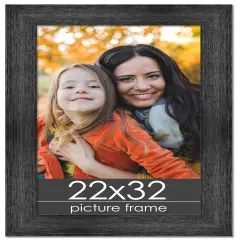 Contemporary Black Picture Frame - UV Acrylic, Foam Board Backing, Hanging Hardware