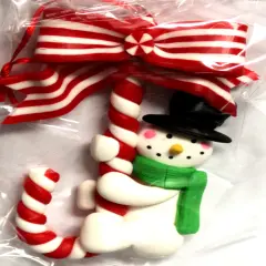 Keepsake Snowman & Candy Cane Christmas Ornament