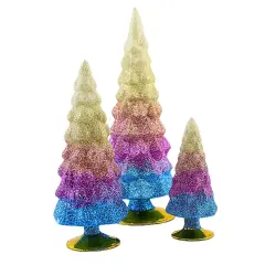 Cody Foster 11.75 In Ombre Glitter Gradient Trees Christmas Decorative Tree Set , Christmas Decor Christmas Set/3 Decorate Village Decor Ombre Multicolored