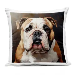 Stupell Industries Stoic Bulldog Portrait Outdoor Printed Pillow design by Tom Crehan, 18 x 7 x 18