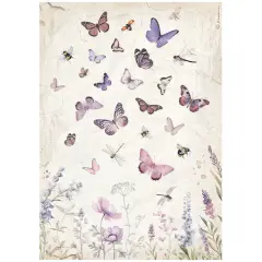 Stamperia Rice Paper Sheet A4-Lavender Butterfly