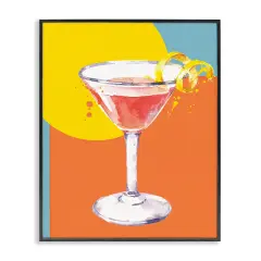 Stupell Industries Modern Cocktail Lemon Peel Framed Giclee Wall Art Design by Susan Jill