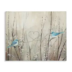 Stupell Industries Love Birds Heart Shape Canvas Wall Art