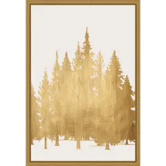 Tannenwald (gold) by KubistikaFramed Canvas Wall Art
