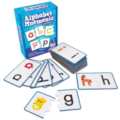 Junior Learning: Alphabet Mnemonics Puzzles - Self-Correcting, 26 Vibrant Letters & Images for Easy Letter Formation, Children's Reading Development